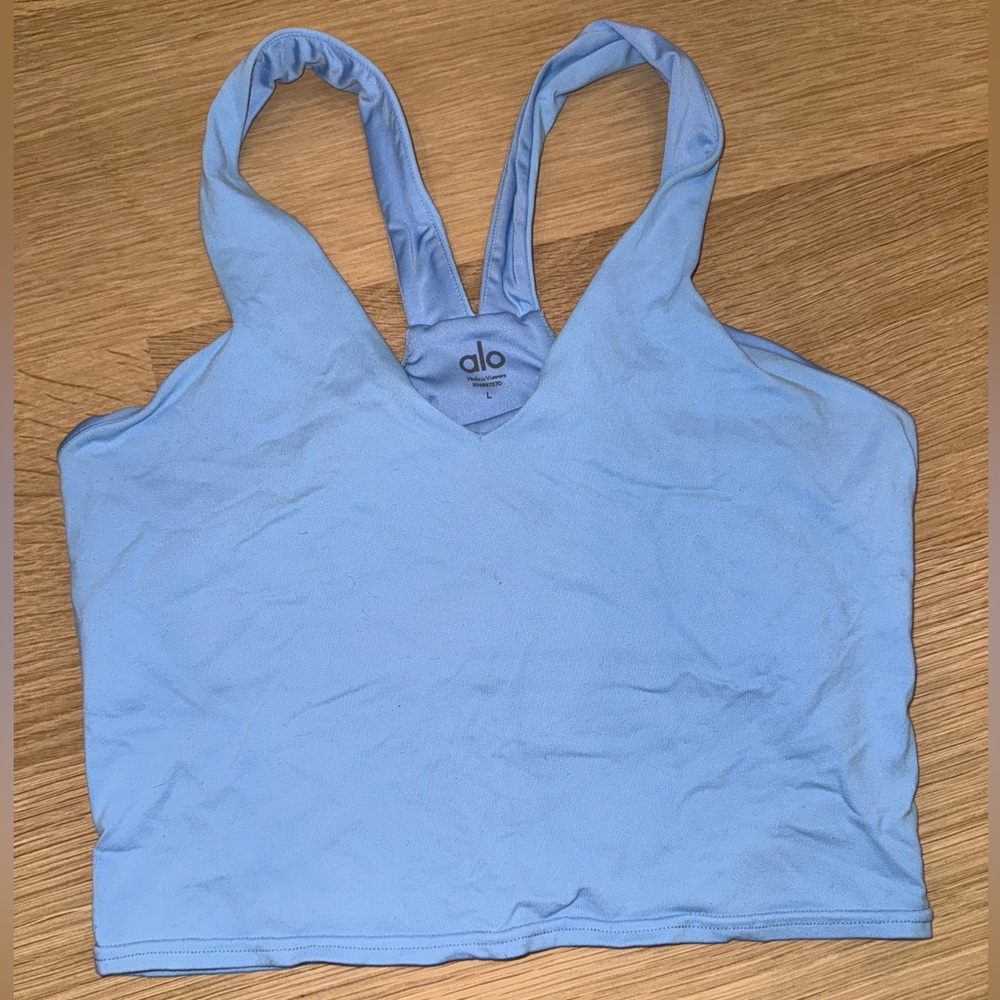 Alo Airbrush Real Bra Tank - blue skies